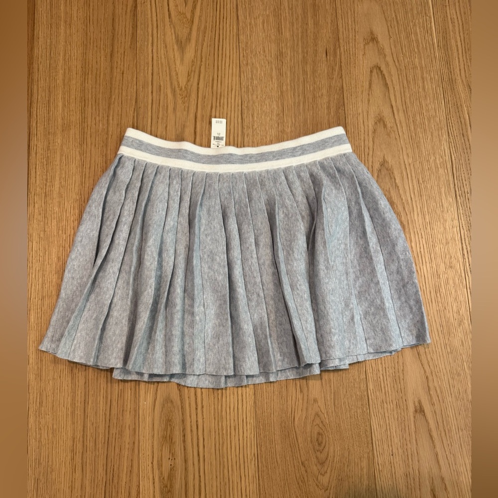 Aerie Pleated Gray Knit Mini Skirt
